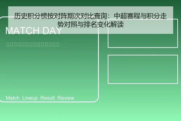 历史积分榜按对阵期次对比查询：中超赛程与积分走势对照与排名变化解读